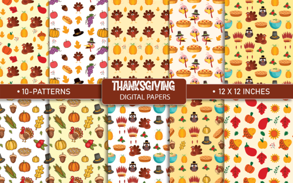 Download Thanksgiving Digital Paper Patterns - Thanksgiving digital paper Collection
