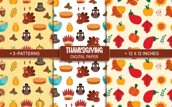 Download Thanksgiving Digital Paper Patterns - Thanksgiving digital paper Collection