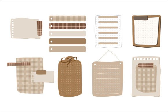 Download 8 Scrapbooking Elements with Checkered - Premium Resources