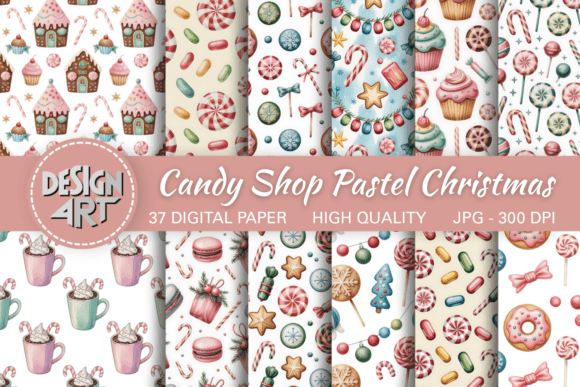 Download Candy Shop Pastel Christmas Pattern - Premium Resources