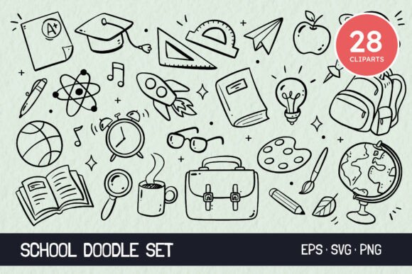 Download Hand-drawn Back to School Doodle Set - Doodle Collection