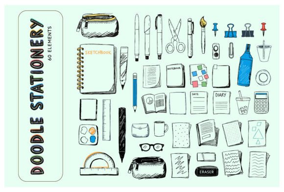 Download Doodle Stationery Icon Set - Doodle Collection