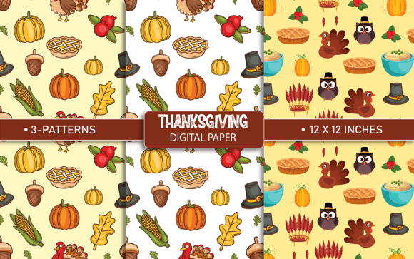 Download Thanksgiving Digital Paper Patterns - Thanksgiving digital paper Collection