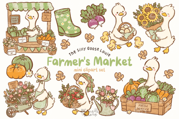 Download Kawaii Goose Farmers Market Clipart - Kawaii Collection