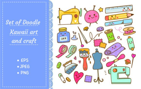 Download Art and Craft Supplies Doodle, DIY Tools - Doodle Collection