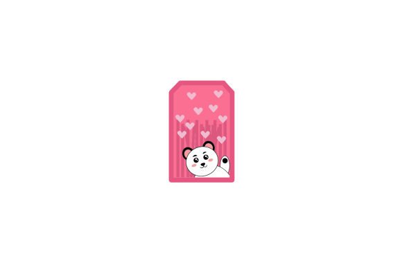 Download Kawaii Panda Peeping - Valentines Gift Tag Label - Kawaii Collection