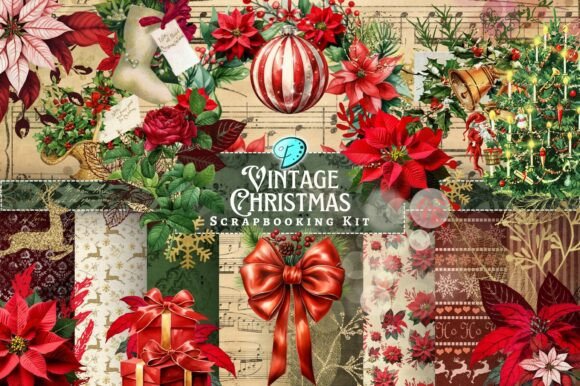 Download Vintage Christmas Scrapbooking Kit - Premium Resources
