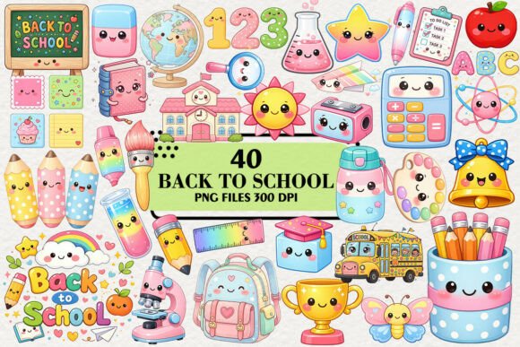 Download Kawaii Back to School Clipart Bundle - Kawaii Collection