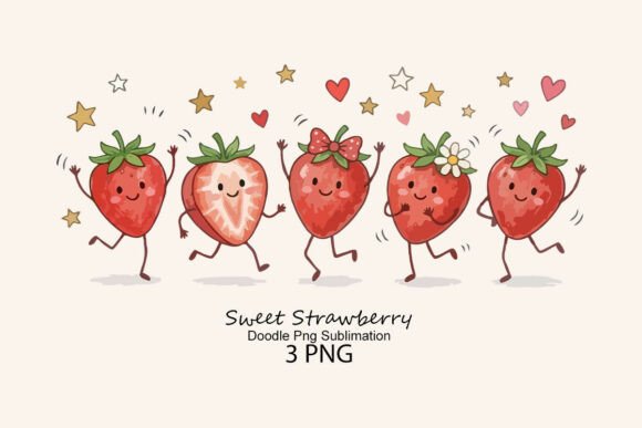 Download Sweet Strawberry Doodle Png Sublimation - Doodle Collection