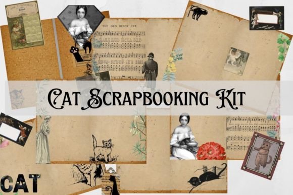 Download Cat Junk Journal, Cat Scrapbooking Kit - Premium Resources