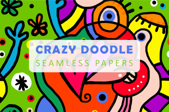 Download Seamless Crazy Hand Drawn Doodle Papers - Doodle Collection