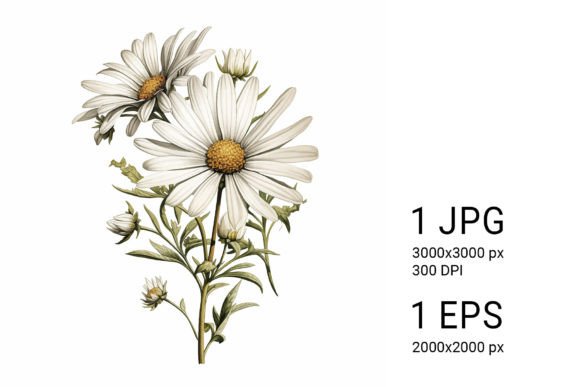 Download White Daisies on White Background - Daisies Collection