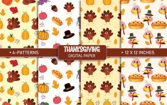 Download Thanksgiving Digital Paper Patterns - Thanksgiving digital paper Collection