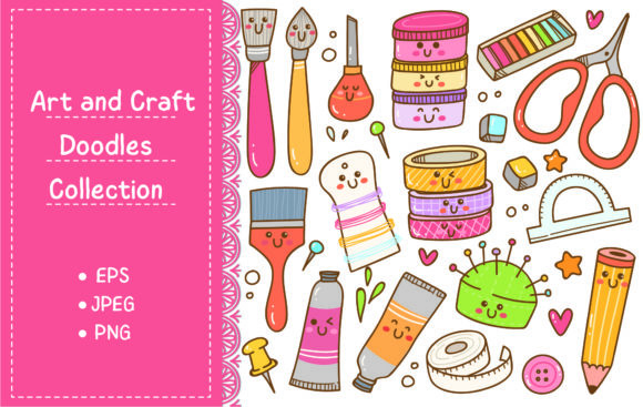 Download Art and Craft Supplies Doodle, DIY Tools - Doodle Collection