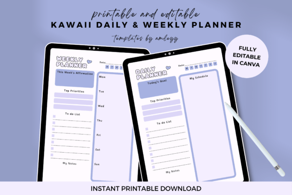 Download Kawaii Aesthetic Weekly &amp; Daily Planner - Kawaii Collection