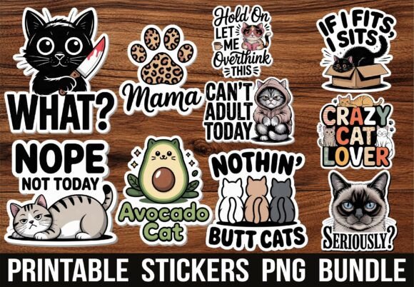 Download Funny Sassy Black Cat Kawaii Stickers - Kawaii Collection