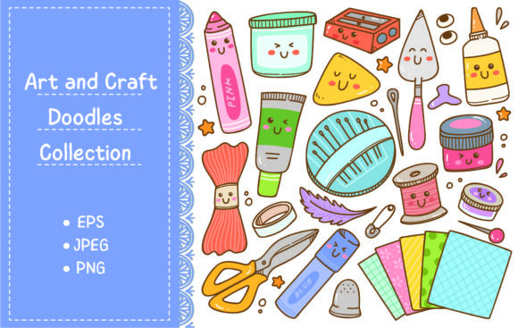 Download Art and Craft Supplies Doodle, DIY Tools - Doodle Collection