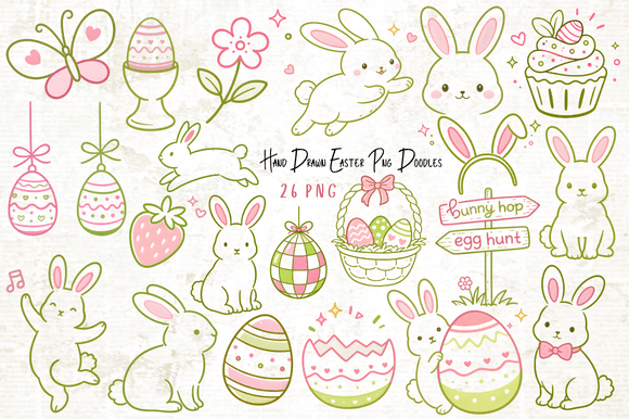 Download Hand Drawn Easter PNG Doodles - Doodle Collection