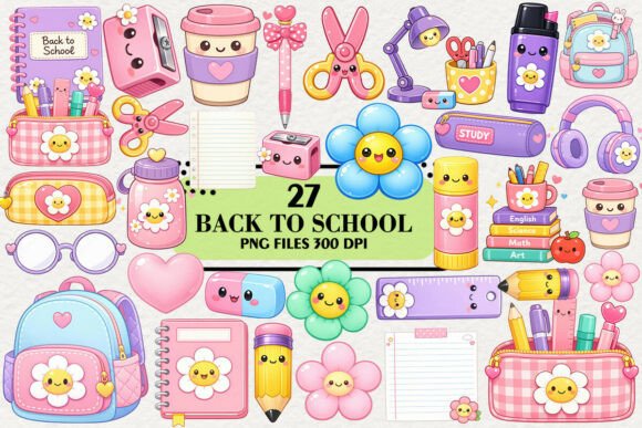Download Kawaii Back to School Clipart Bundle - Kawaii Collection